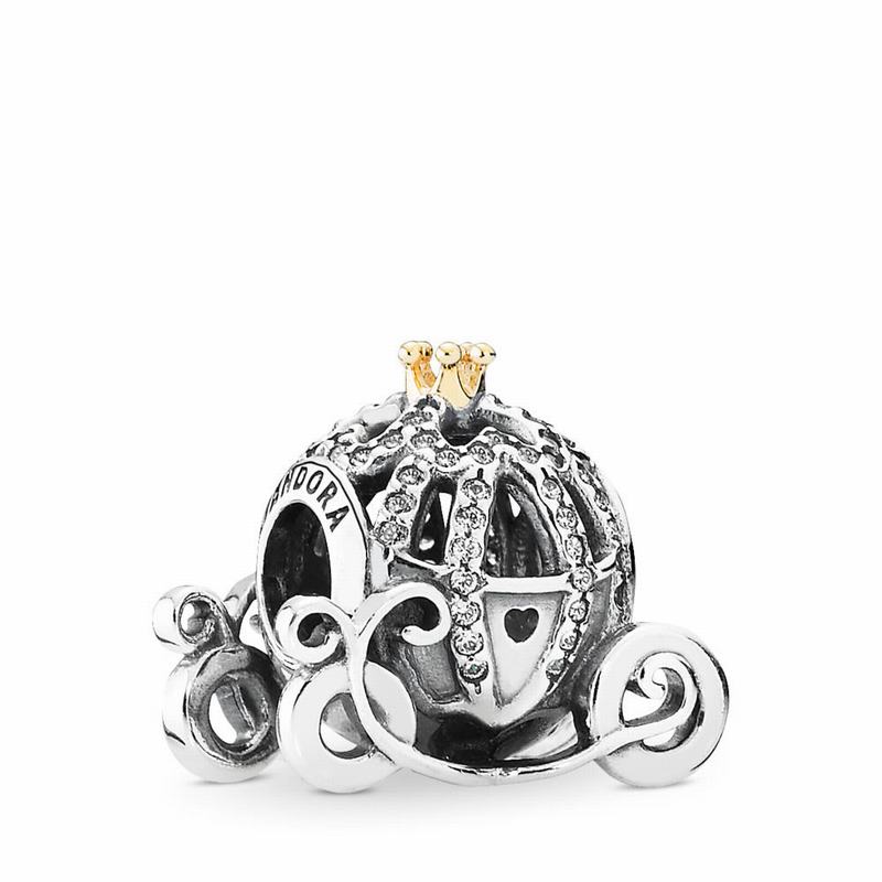 Pandora Disney Cinderella's Pumpkin Coach Charm Ireland - Two Tone/Cubic Zirconia - 539018PAZ